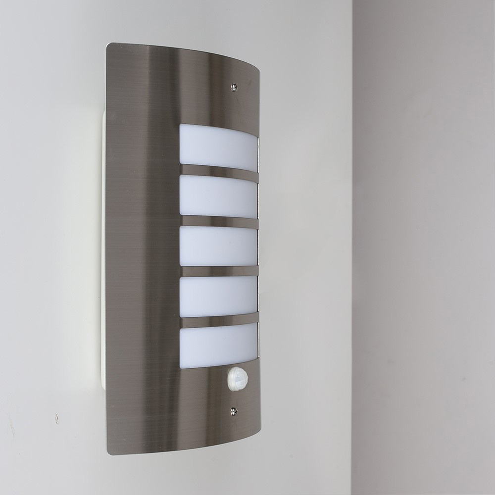 ValueLights Medlock Silver Outdoor Wall Bulkhead Light with PIR Motion Sensor Image 3