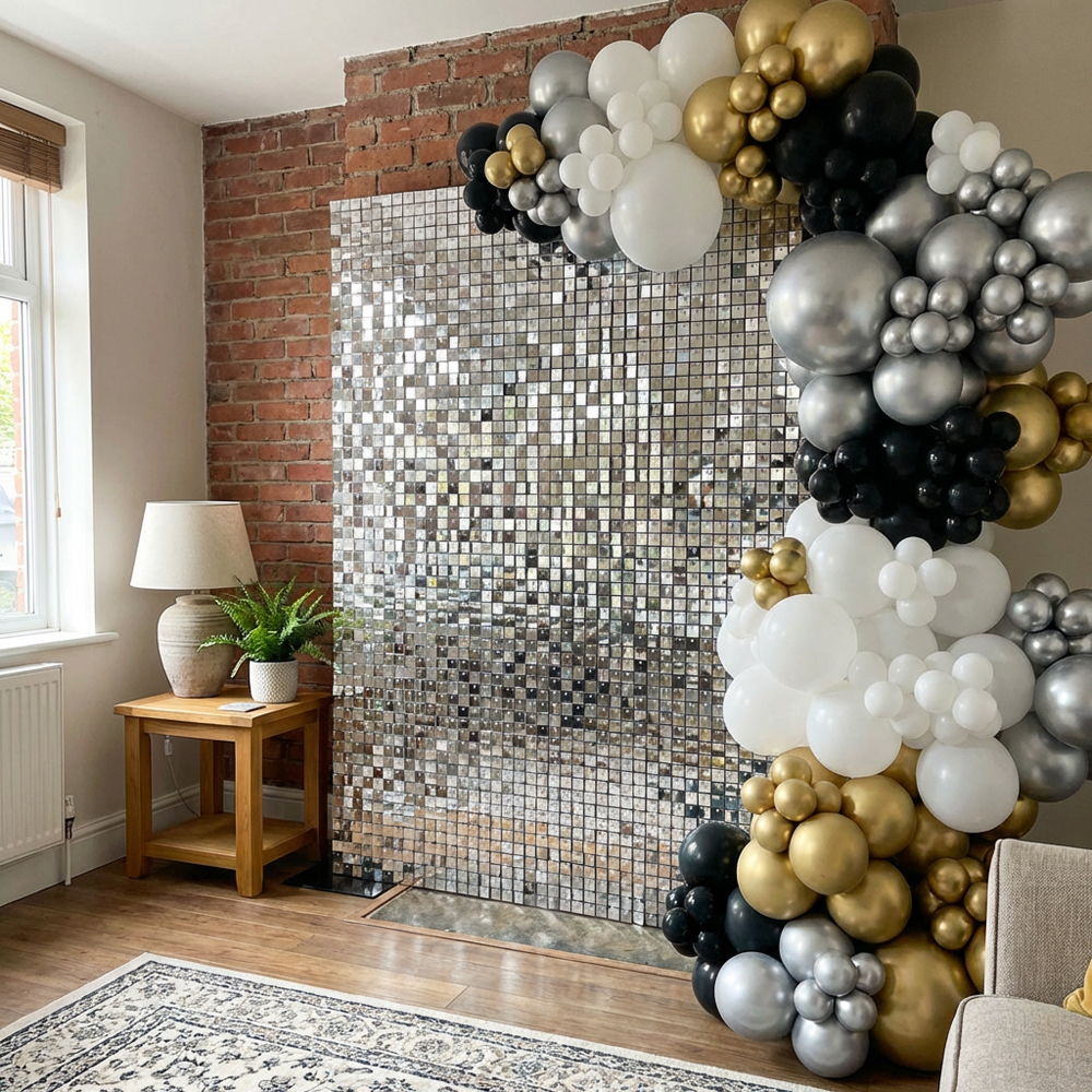 Silver Disco Shimmer Wall Panel 36 Pack Image 4