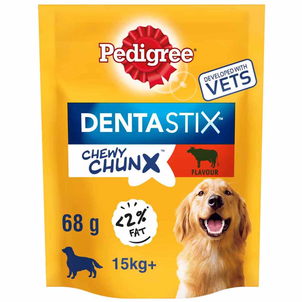 Pedigree Dentastix Chewy Chunx Maxi Beef Dog Treats 68g Image 1