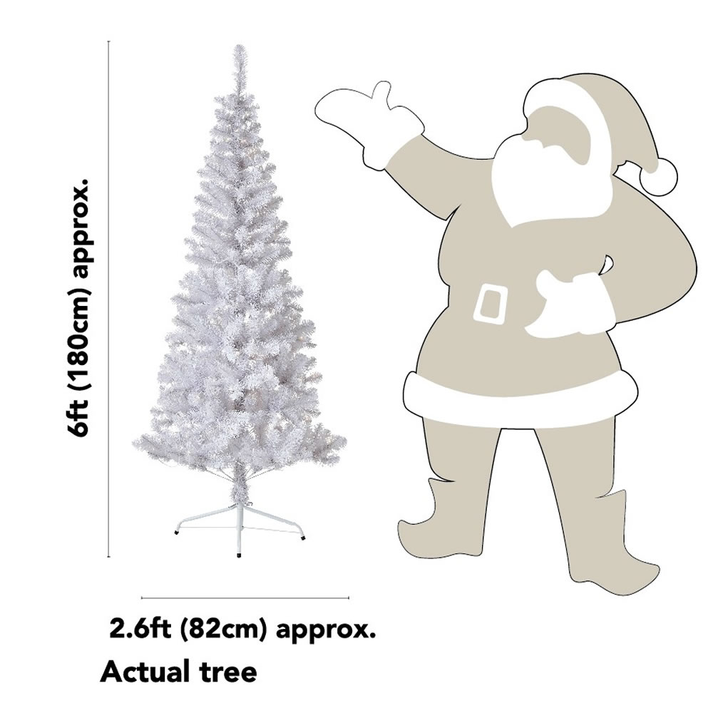 Wilko 6ft Pre Lit White Christmas Tree Image 5