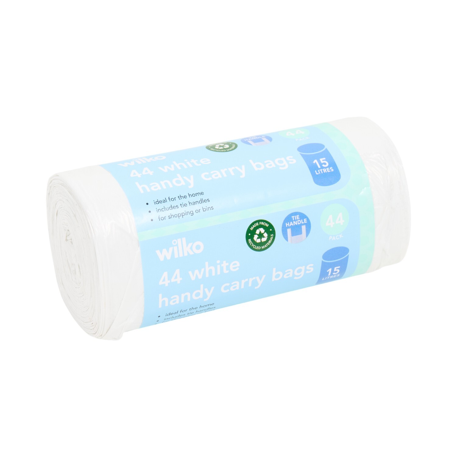Pack of 44 Tie Handle Bags White Image 3