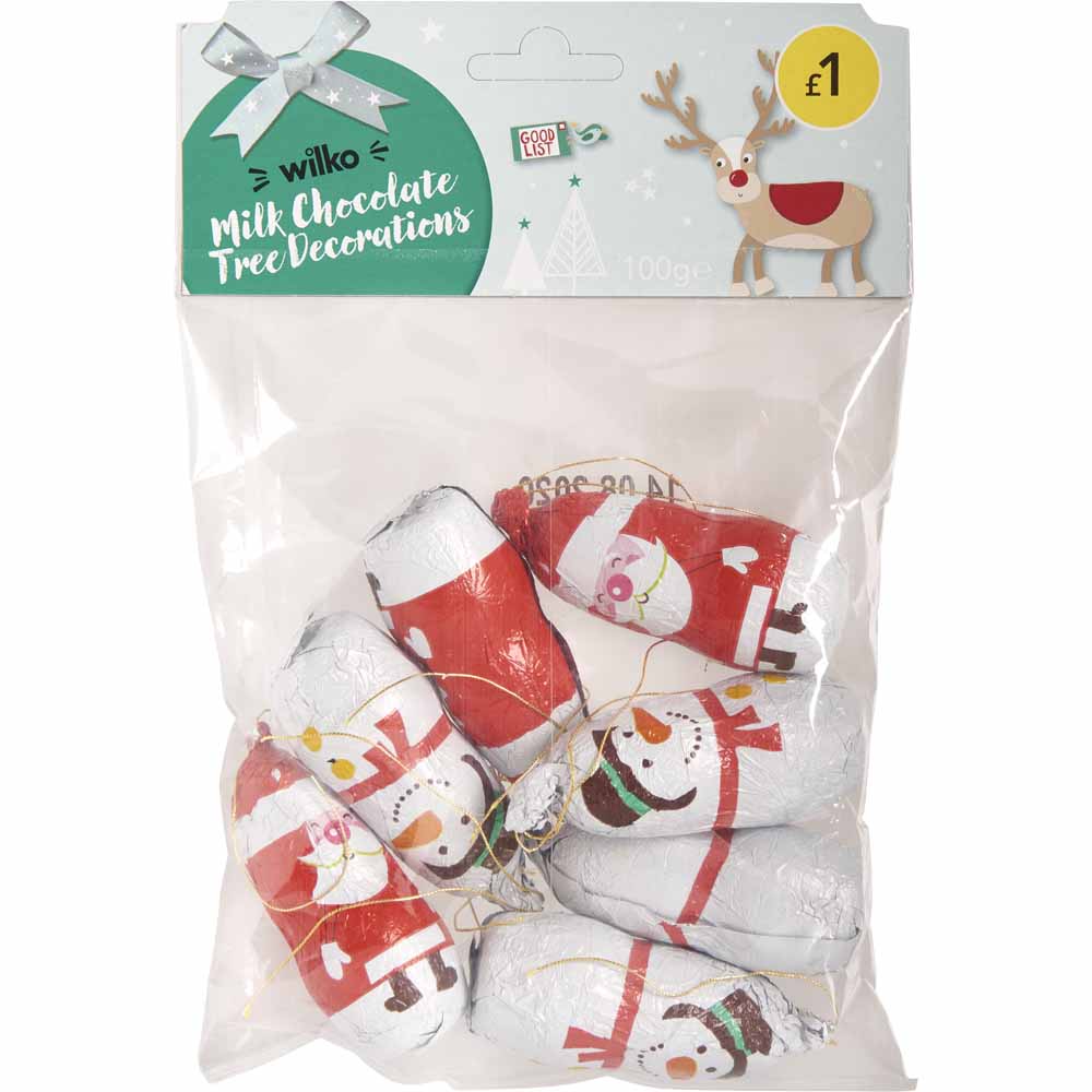 Wilko Chocolate Character Tree Decorations 100g Wilko