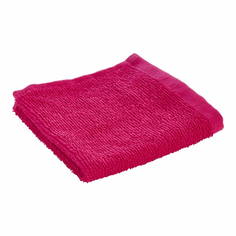 Wilko Hot Pink Face Cloth Image 1