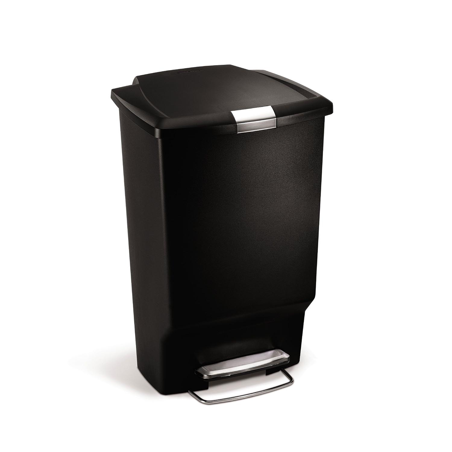 simplehuman 45L rectangular pedal bin black plastic - Black Image