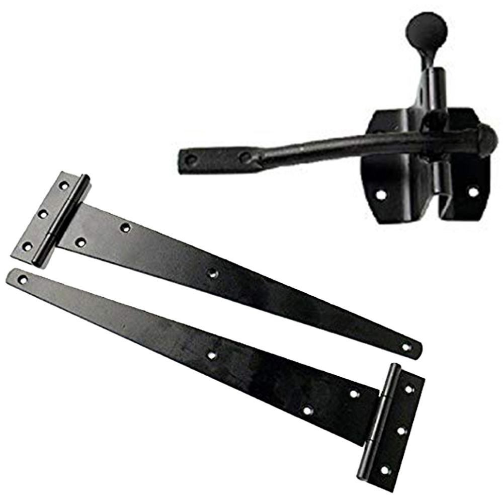 Golden Grace Black Wooden Gate Fitting Kit 400mm Image 1