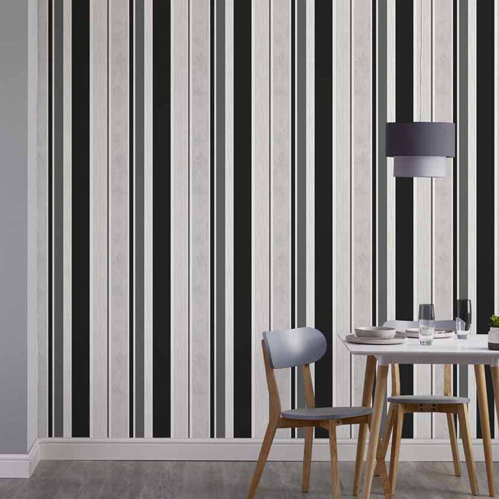 Wilko Jackson Stripe Black Wallpaper Image 2