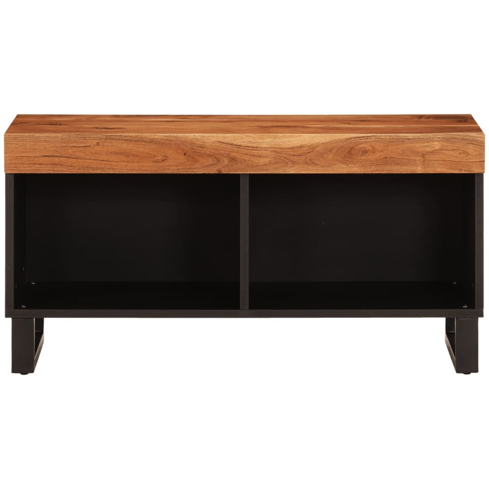 vidaXL 2 Open Shelf Brown Solid Wood Acacia TV Cabinet Image 3