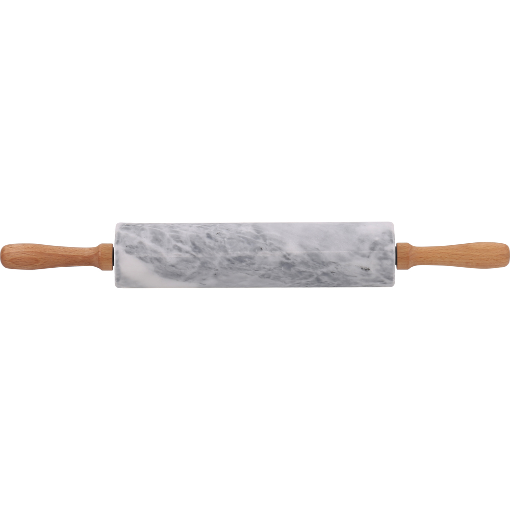 Cermalon Real Marble Rolling Pin with Wooden Stand Image 2
