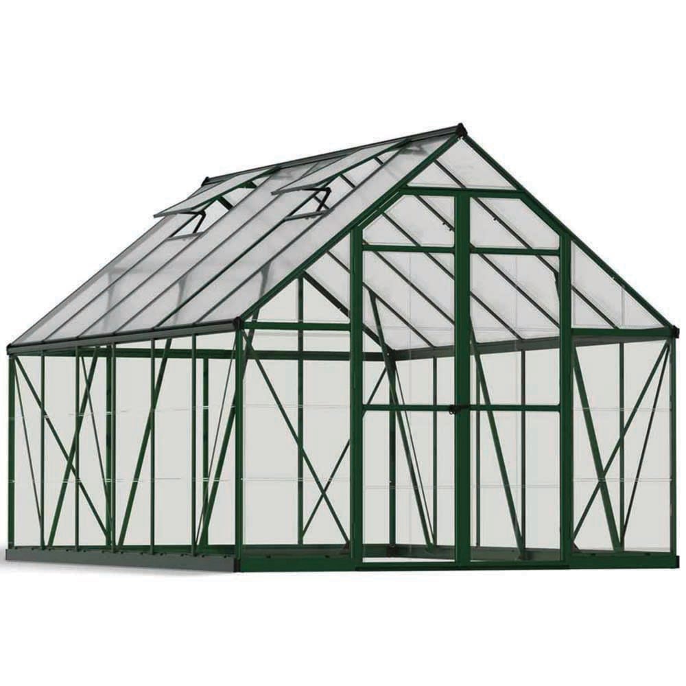 Palram Canopia Balance Green Polycarbonate 8 x 12ft Greenhouse Image 1