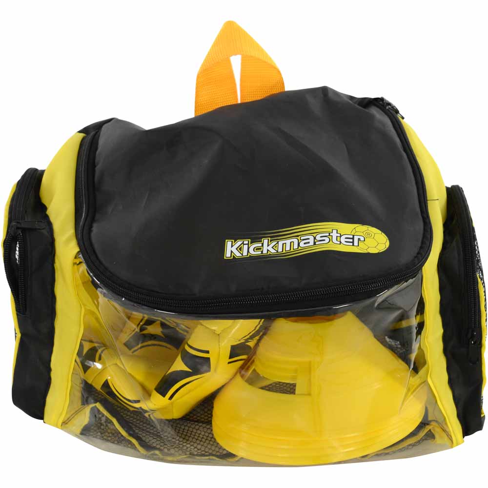KICKMASTER Backpack Football Training Kit✅Shin Pads Cones Water Bottle Sport Set 