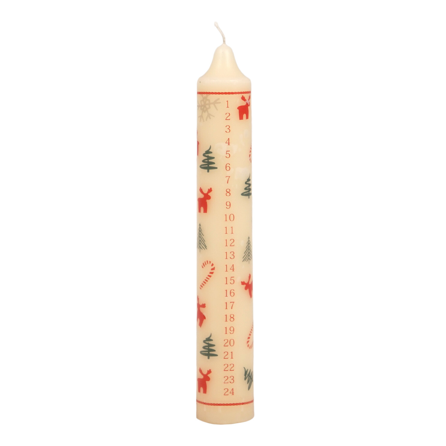 Festive Print Advent Candle - Cream Image