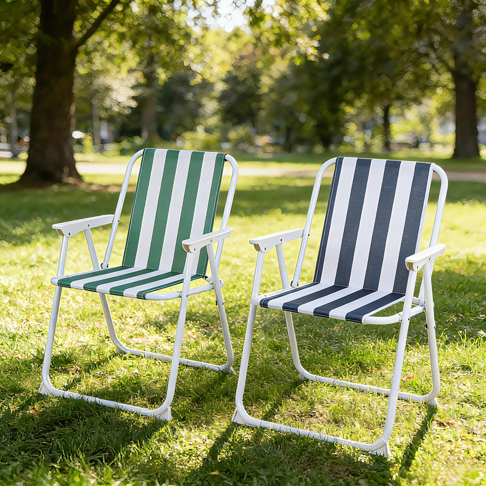 Striped Folding Chair Image 2
