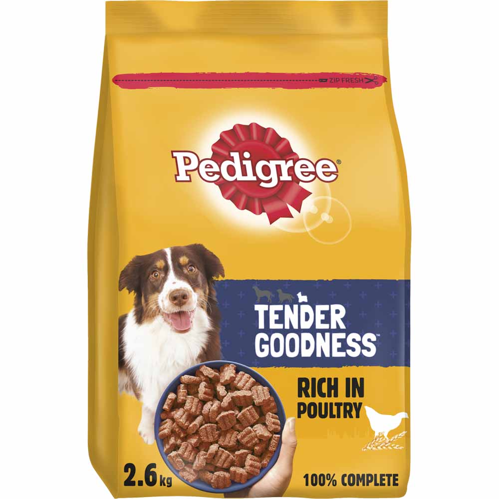 Pedigree Tender Goodness Poultry Dry Adult Dog Food Case of 3 x 2.6kg Image 2