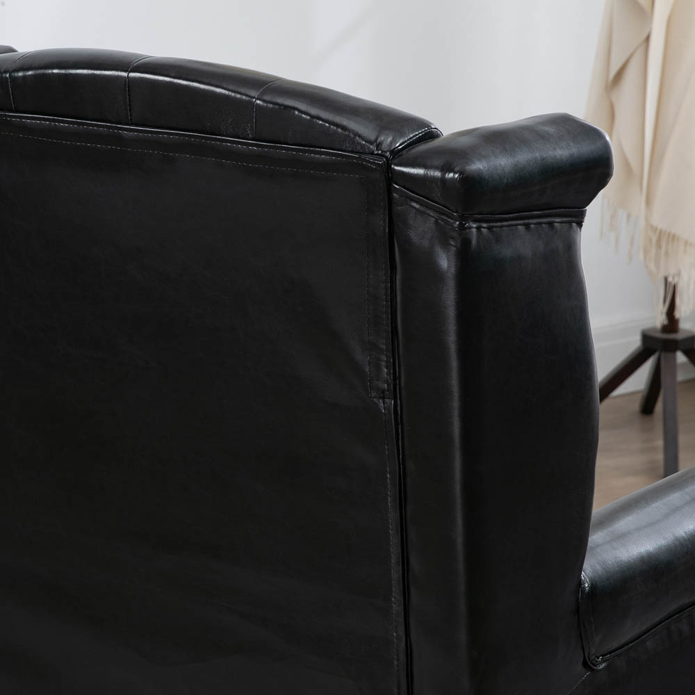 Portland Chesterfield Black Tufted Wingback Accent Armchair Image 6