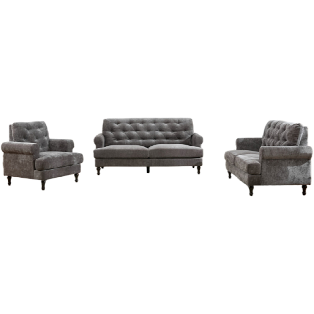 Furniture One 6 Seater Grey Mid Century Sofa Set Image 2