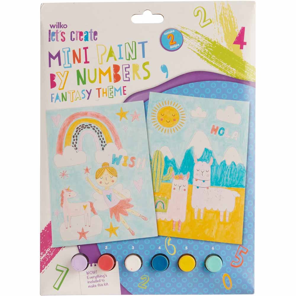 Single Wilko Mini Paint by Numbers Fairy in Assorted styles Image 2