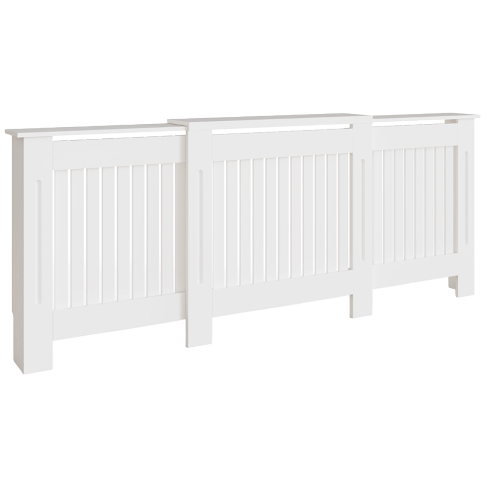 GFW Harrison White Open Slat Adjustable Radiator Cover Image 1