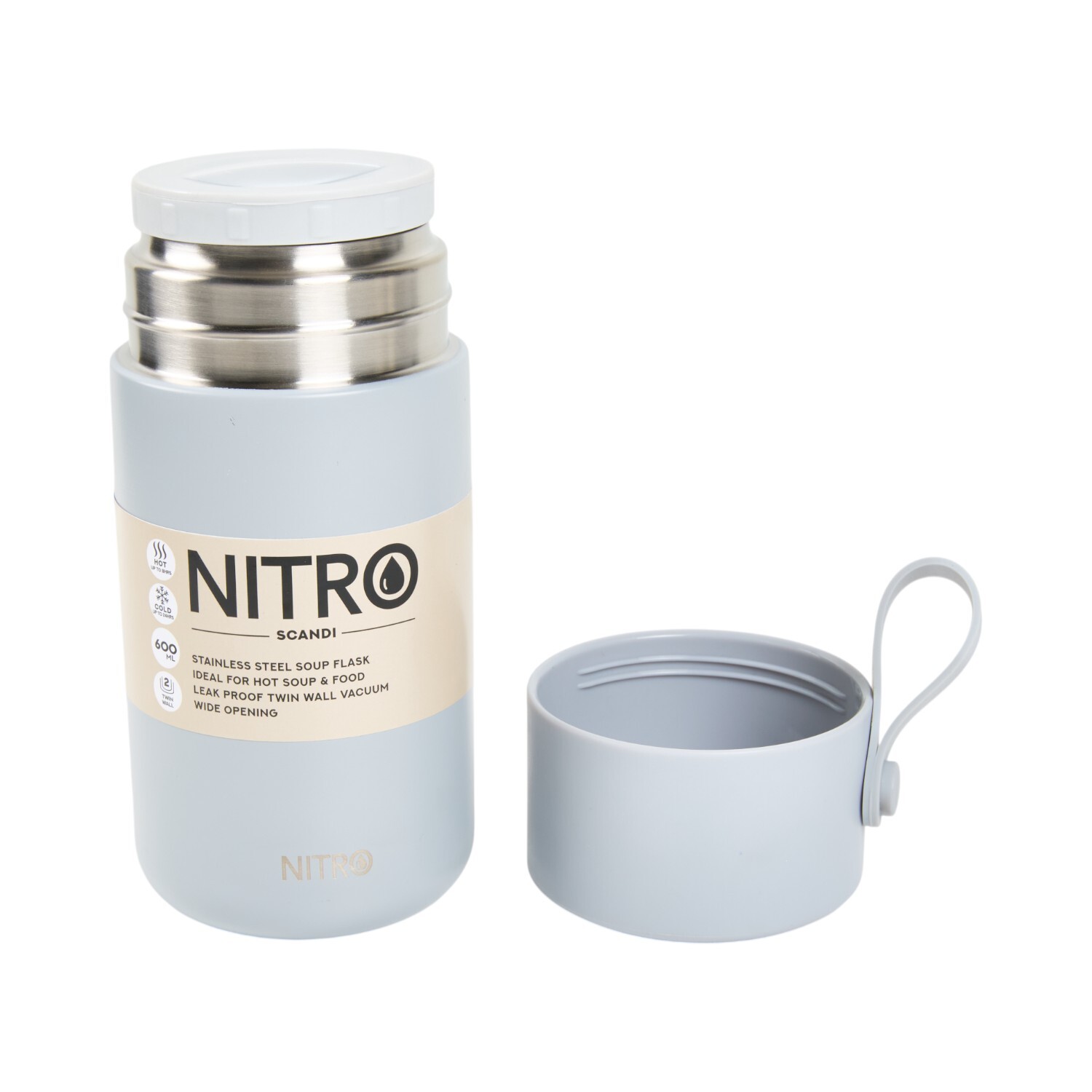Nitro Scandi Stainless Steel Soup and Food Flask 600ml Image 5