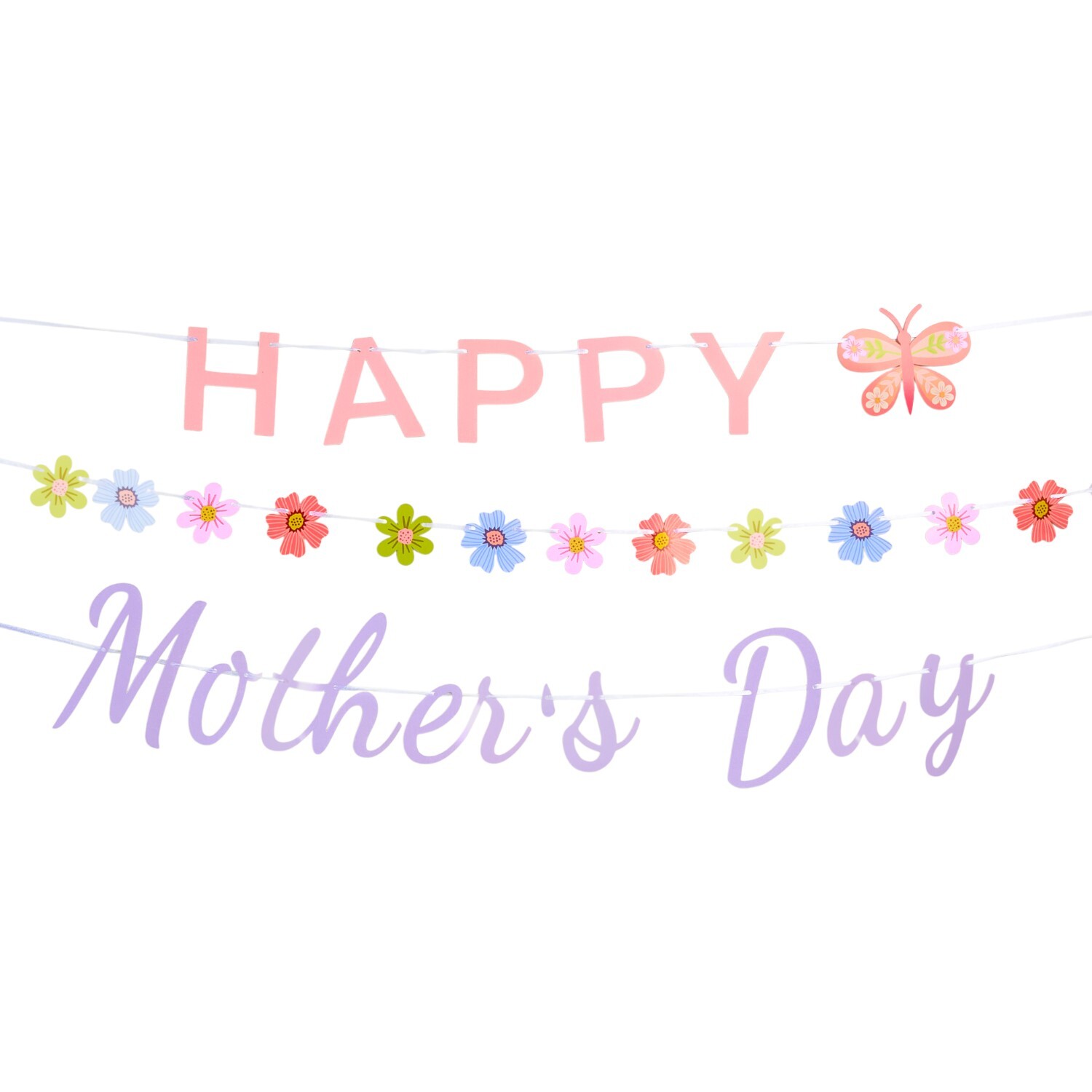 Pastel Happy Mothers Day Banner Pink Image 4
