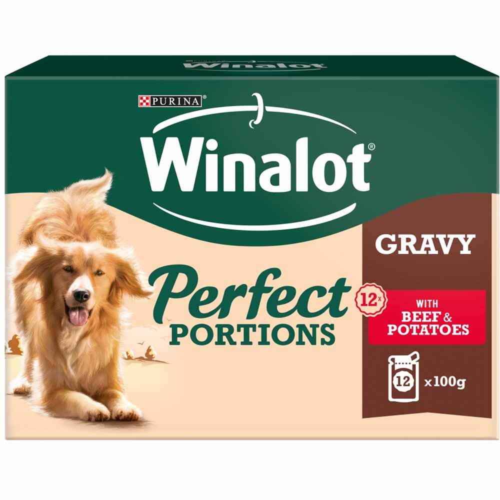 Winalot Perfect Portions Beef in Gravy Dog Food 12 x 100g Wilko