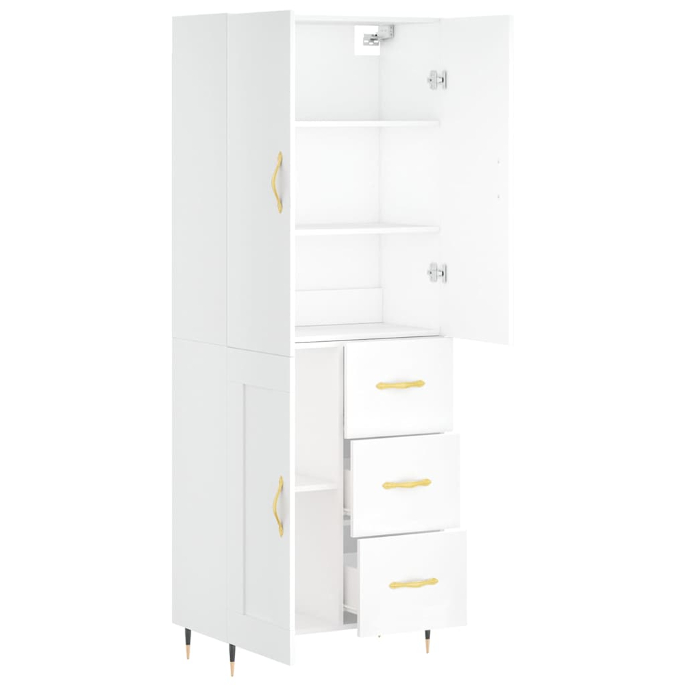 vidaXL 3 Door 3 Drawer White Highboard Image 4