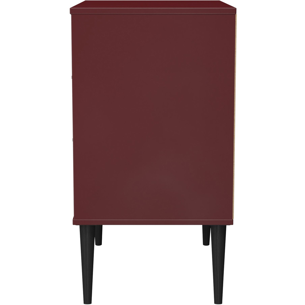 Crowndale Hong Kong 3 Drawer Matt Red and Black Midi Chest of Drawers Ready Assembled Image 4