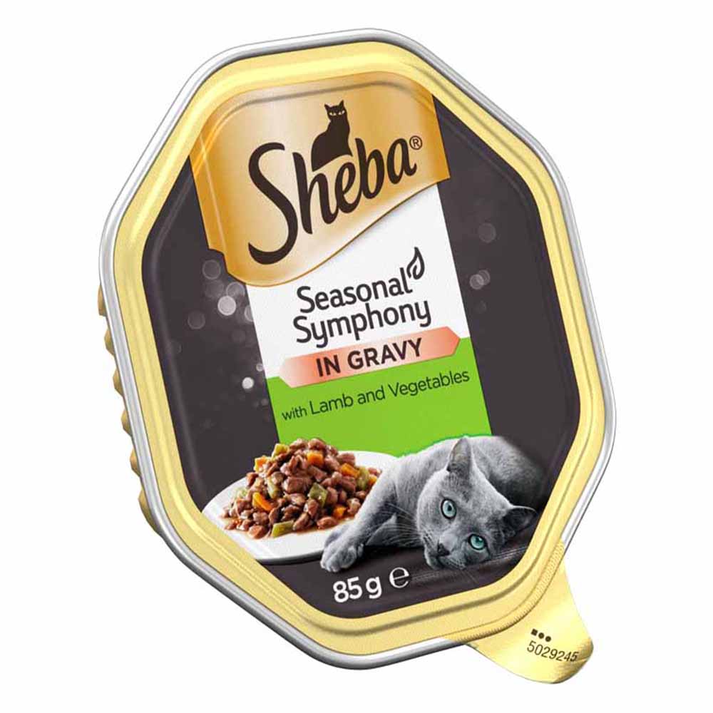 Sheba Fine Recipes Adult Wet Cat Food Tray Lamb & Vegetables in Sauce 85g Image 2