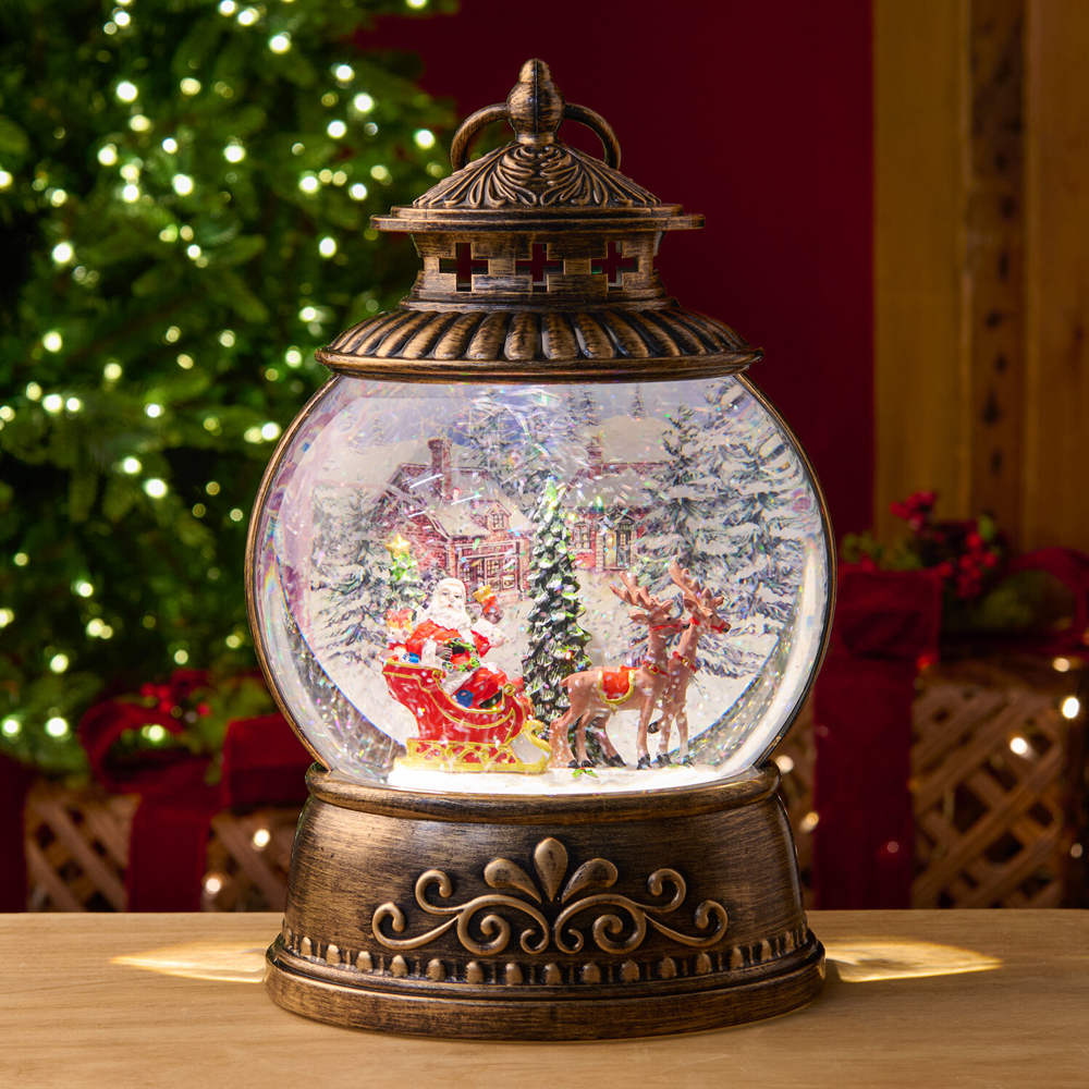 Santa Scene Light Up Glitter Spinner Image 2