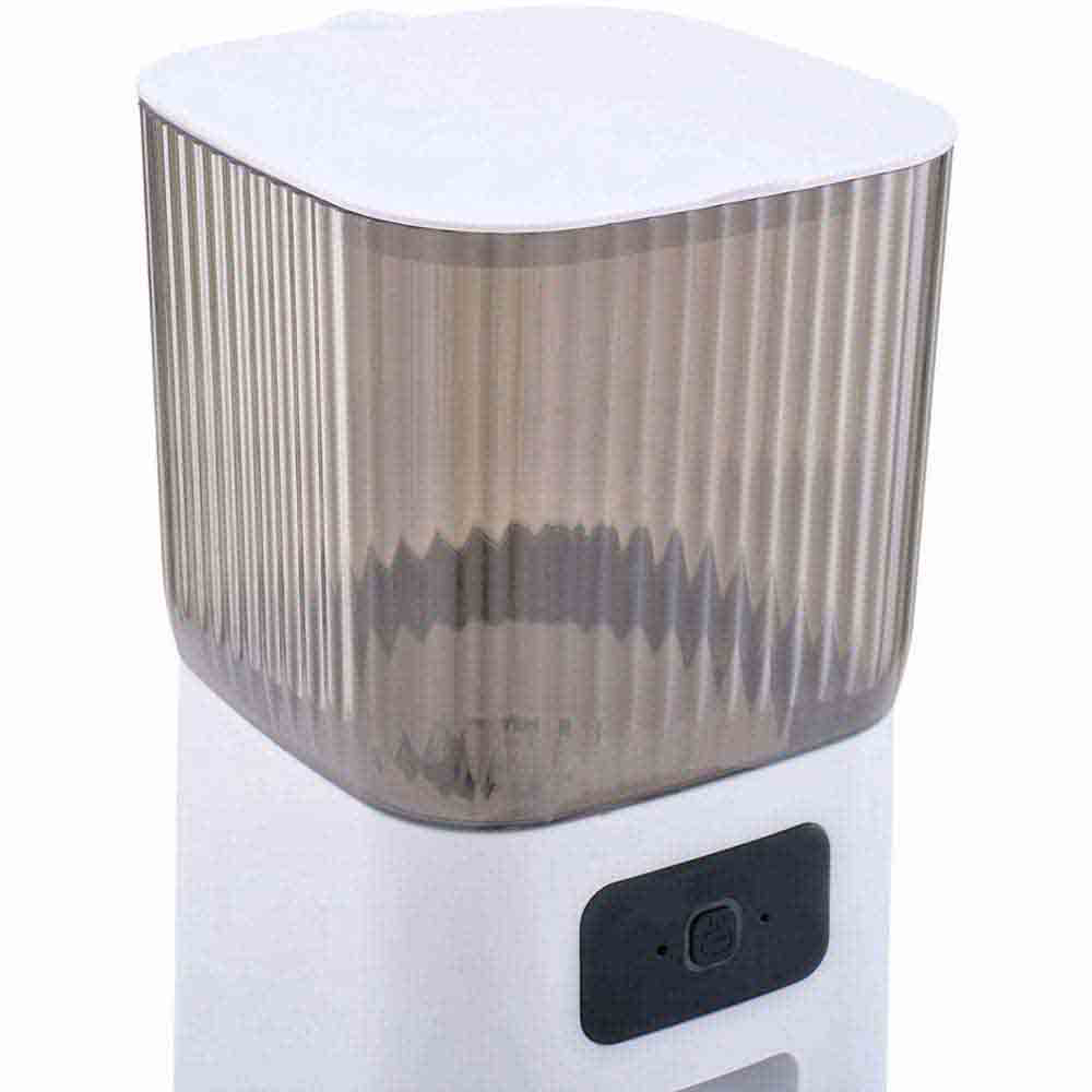 H&O Direct 5L White Dual Power Smart Automatic Pet Feeder with Stainless Steel Bowl Image 3