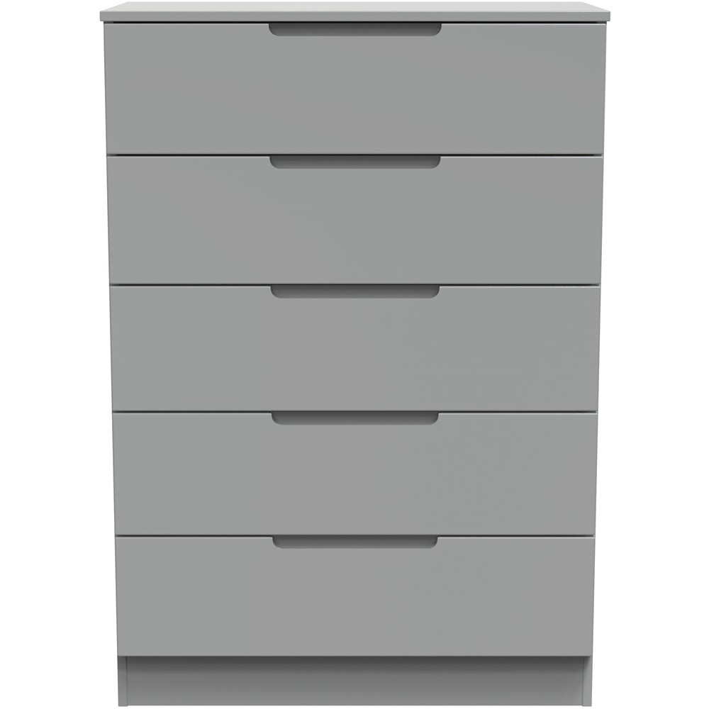 Crowndale Milan 5 Drawer Dusk Grey Chest of Drawers Ready Assembled Image 2