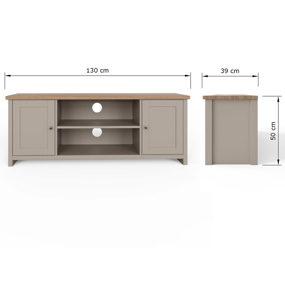 GFW Lancaster 2 Door 2 Shelf Grey Large TV Cabinet Image 9