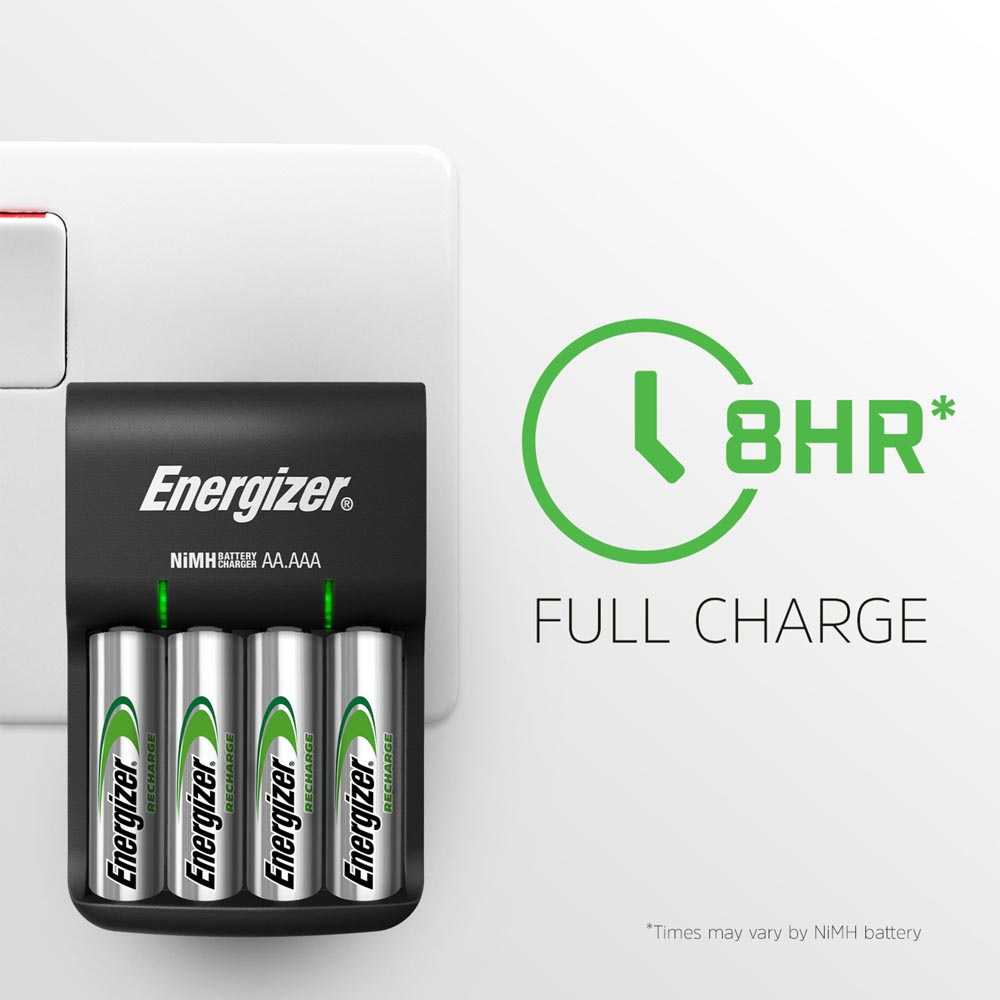 Energizer Recharge NiMH Rechargeable AA and AAA Batteries Base Charger Image 5