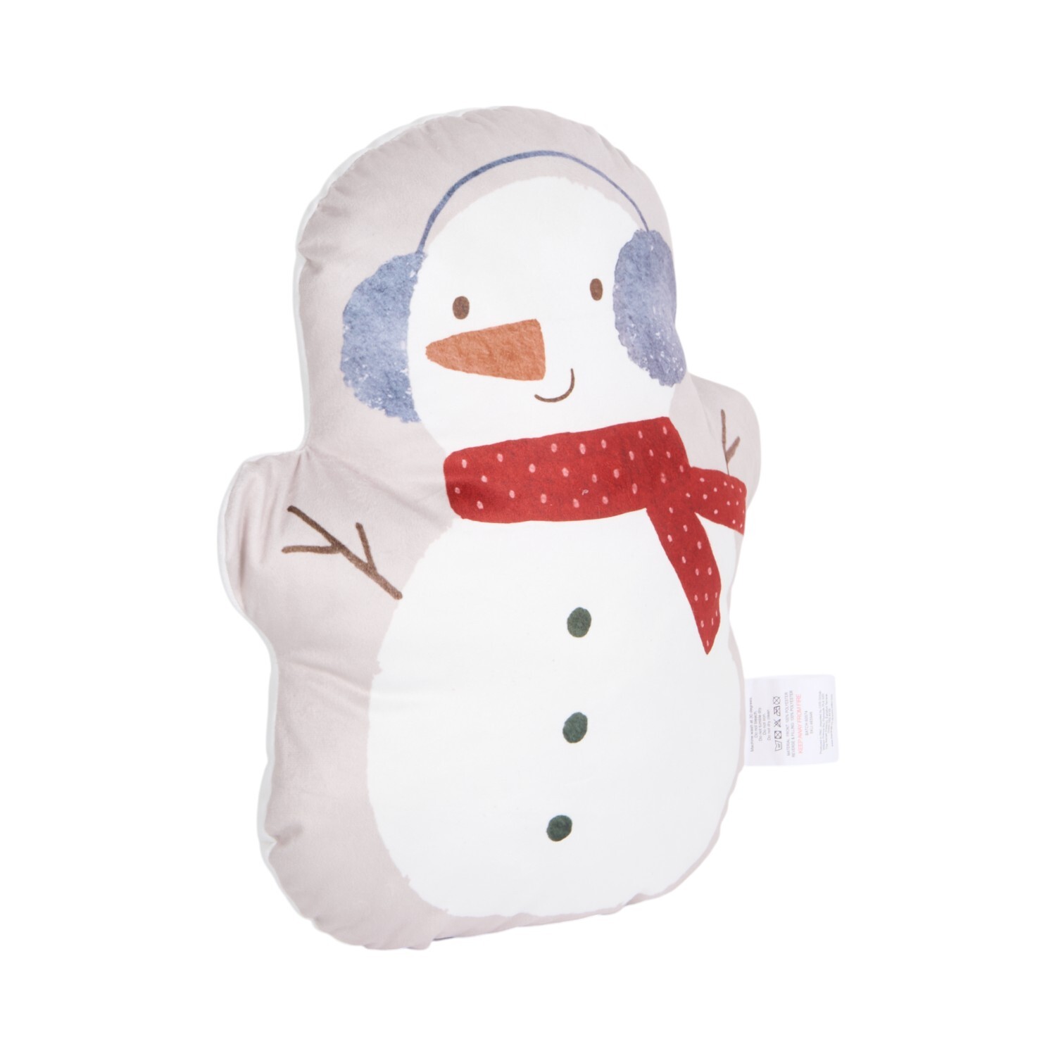 Sweet Snowman Shaped Cushion White Image 4