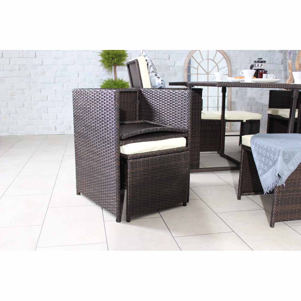 Royalcraft Cannes 8 Seater Cube Dining Set Brown Image 5