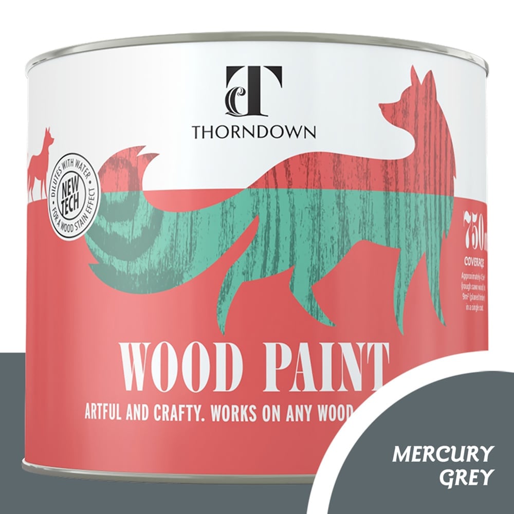 Thorndown Mercury Grey Satin Wood Paint 750ml Image 4