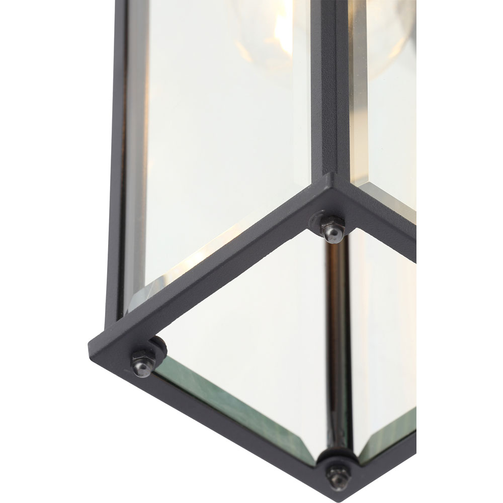 Wilko 4 Panel Bevelled Glass Outdoor Lantern Wall Light Image 3