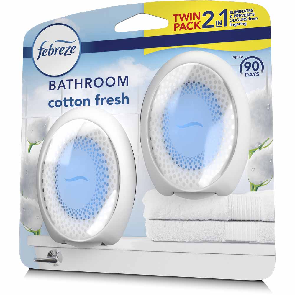 Febreze Cotton Fresh Bathroom Air Freshener Twin Pack Image 2