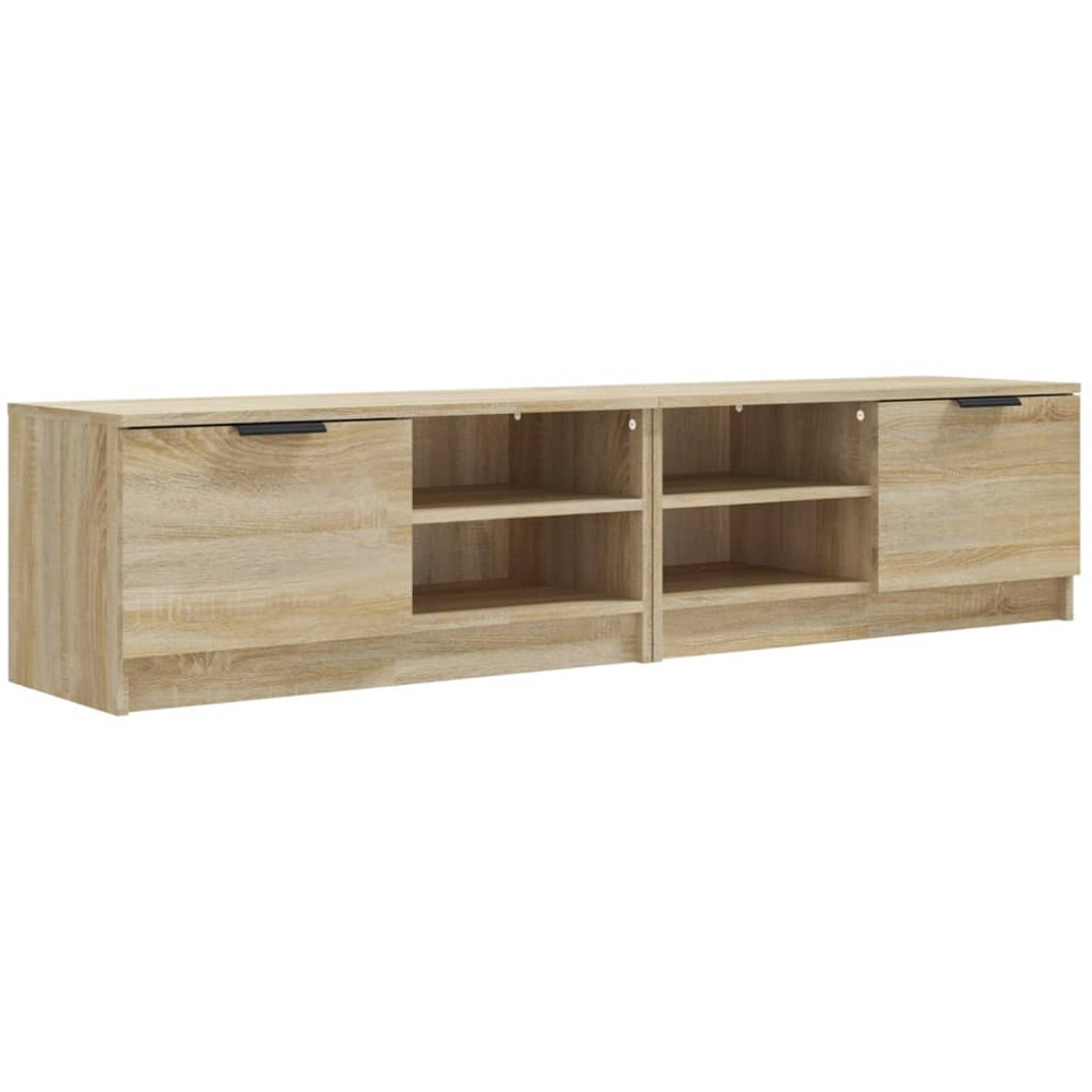 vidaXL 2 Door 2 Open Shelf Sonoma Oak TV Cabinet Set of 2 Image 2