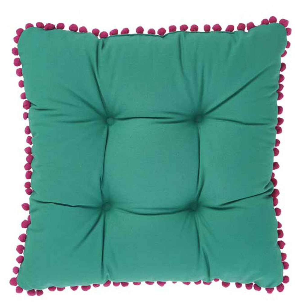Wilko Eastern Delight Outdoor Reversable Pom Pom Seat Pad 43cm Wilko