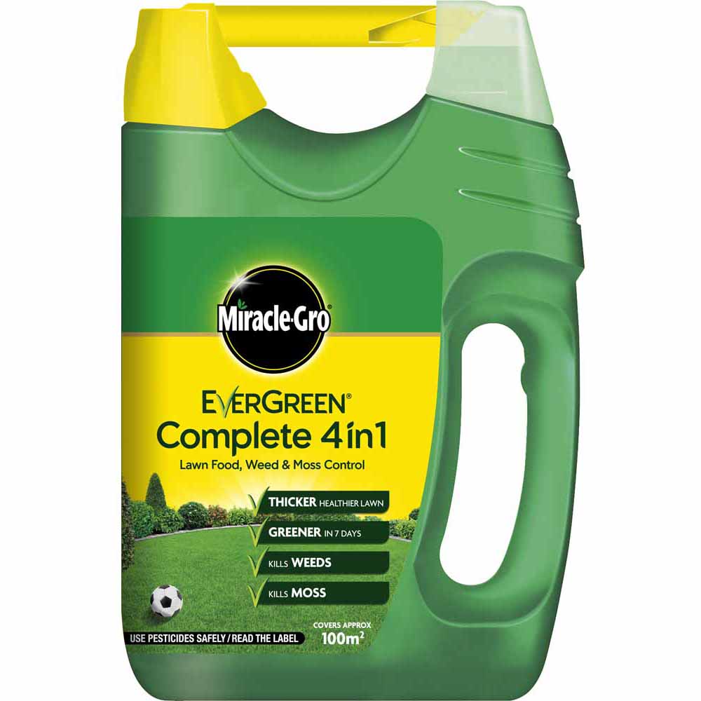 Evergreen Complete 4-in-1 Lawn Feed, Weed and Moss Killer 100msq 3.5kg Image 1