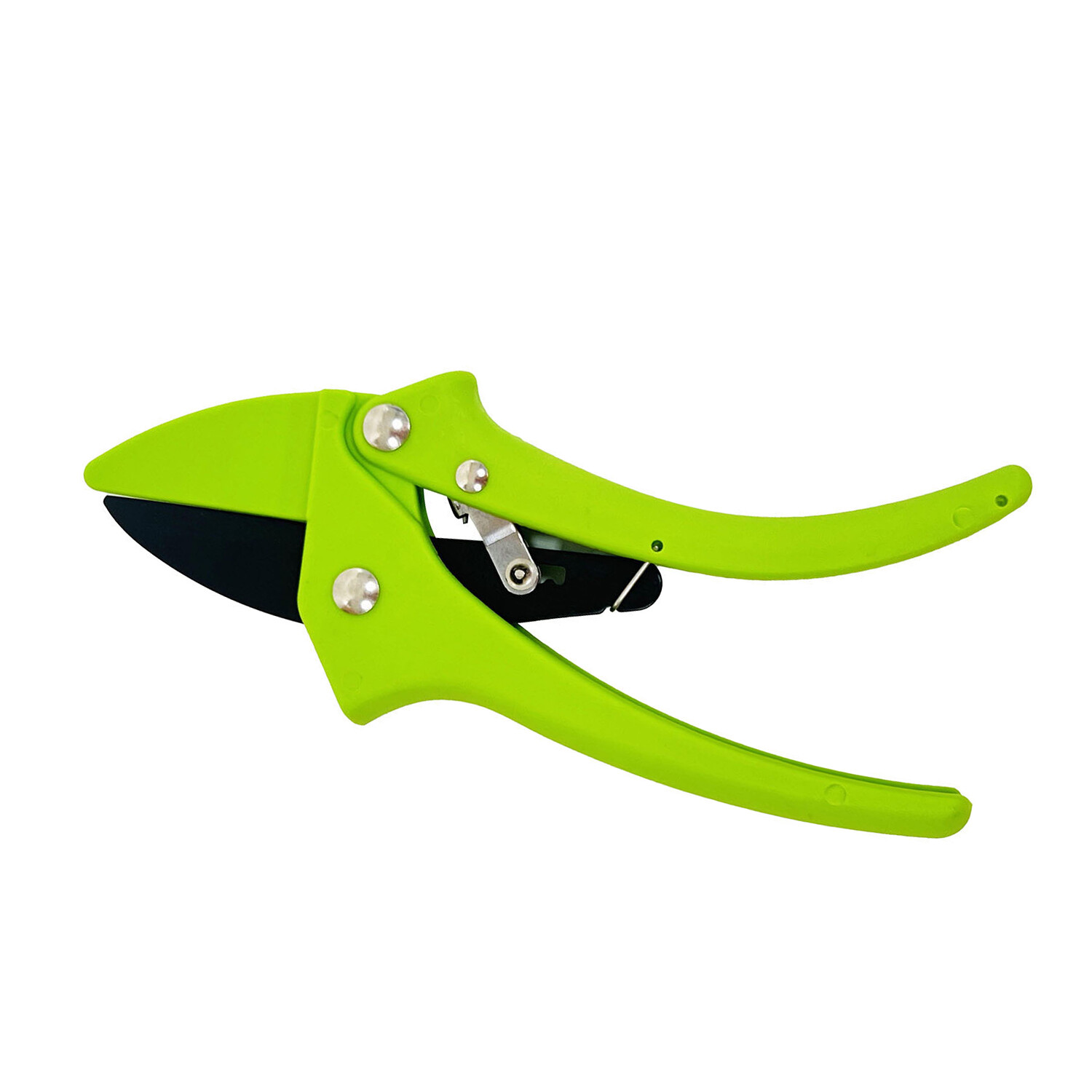 Non Slip Handle Ratchet Secateurs Green Image 2