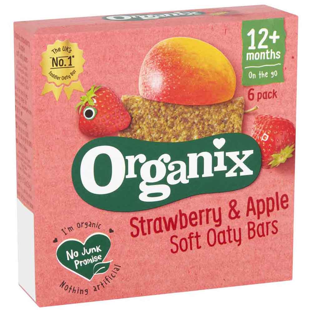Organix Strawberry & Apple Soft Oaty Bars 6 x 30g Image 3