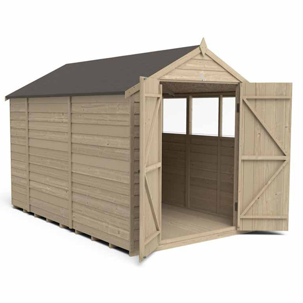 Forest Garden 10 x 6ft Double Door Overlap Pressure Treated Apex Shed Image 3