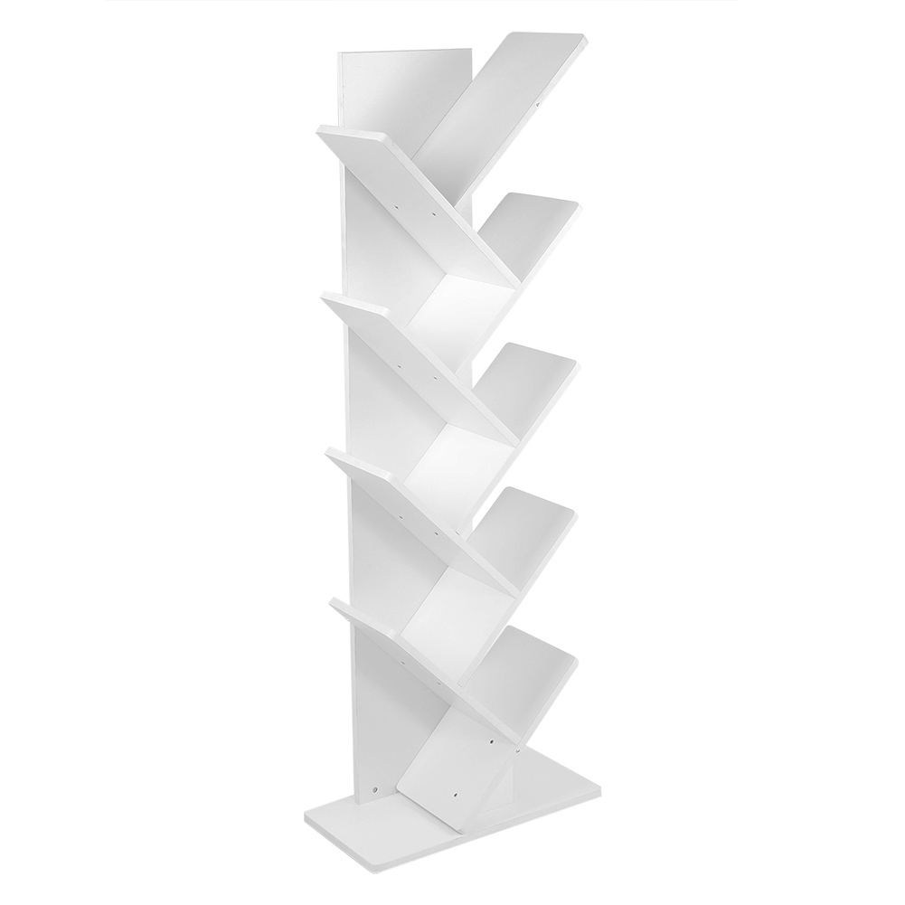 Living and Home 9-Tier White Tree-shaped Rustic Bookshelf Image 2