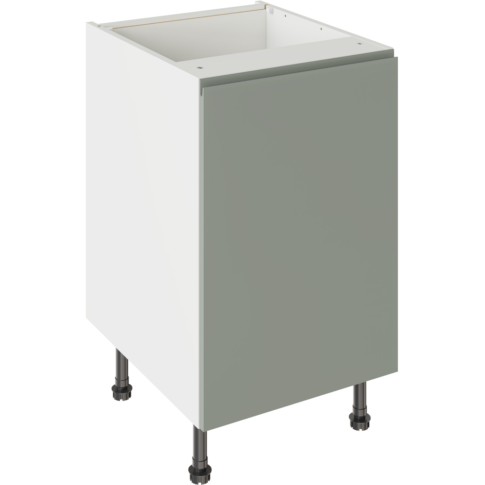 Kitchen Kit J-Pull Matt Sage Green Base Kitchen Cabinet Flatpack 500mm Image 1