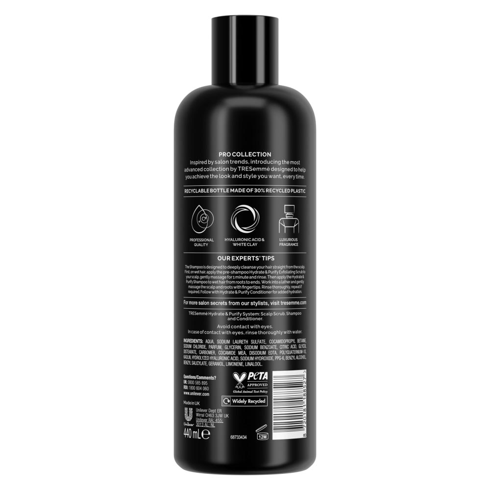 Tresemme Shampoo Purify and Hydrate 440ml Wilko
