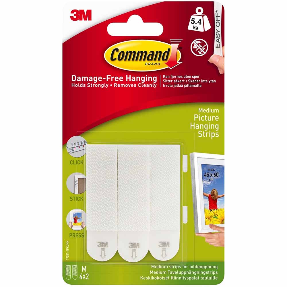 Command Damage Free Medium White Picture Hanging Strips 4 Pack Image 2