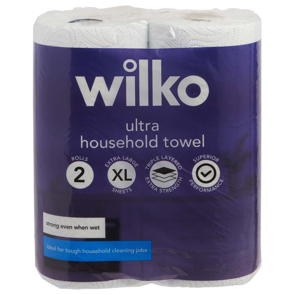 Wilko Ultra Household Towel 2 Rolls 3 Ply Image 1