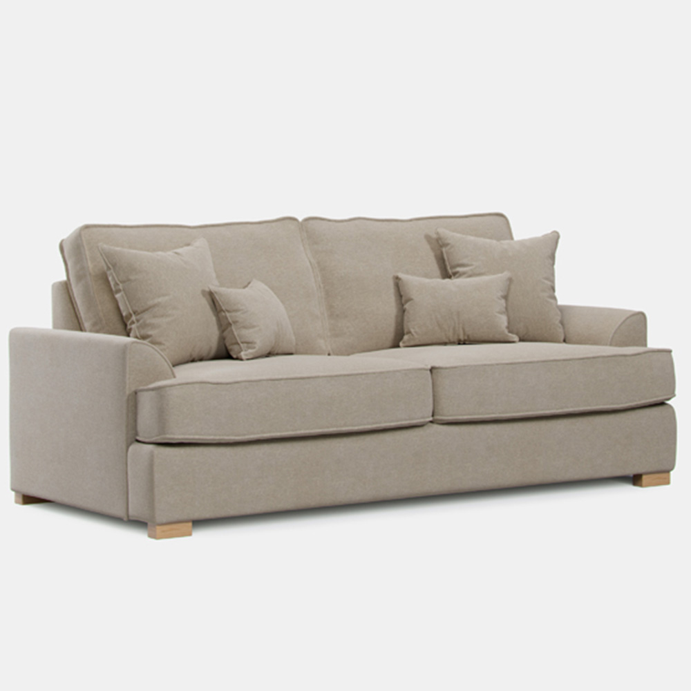 Alba City 3 Seater Stone Fabric Sofa Image 2