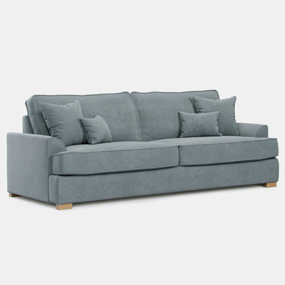 Alba City 4 Seater Fine Blue Fabric Sofa Image 2